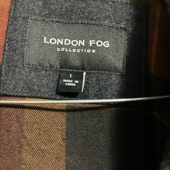 London Fog Black Pea Coat Wool Blend Tailored - Picture 2 of 7